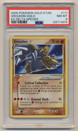 PSA 8 Pokemon EX Delta Species Gold Star Holo Shining Groudon 111/113 NM/MINT! - Image 1