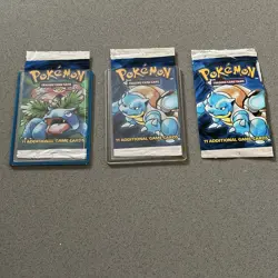 Pokemon BASE SET Booster Pack Wrappers x3 - 1999 - Image 1