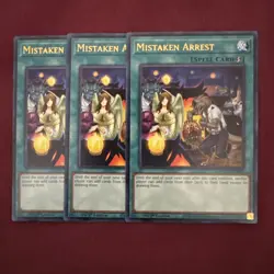 YuGiOh! PLAYSET 3x Mistaken Arrest MAGO-EN080 Rares 1st Ed. EX-NM - Image 1