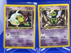 Pokemon Card Neo Discorery 1st Edition Natu 59/75 + Xatu 52 75 WOTC Psychic NM - Image 1