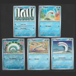 Wiglett Pokemon Card Collection Set of 5 English Cards Cute Reverse Holo Water - Image 1