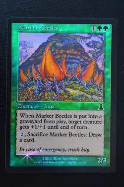 Magic The Gathering MTG MARKER BEETLES FOIL Urza's Destiny LP Lightly Played - Image 1