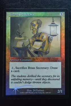 Magic The Gathering MTG BRASS SECRETARY FOIL Urza's Destiny LP Lightly Played - Image 1