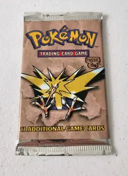 21.22g - HEAVY Pokemon TCG Fossil Set Booster Pack *NEW/SEALED* - Zapdos Art - Image 2