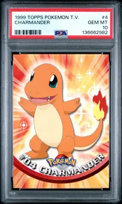 1999 Topps Pokemon TV Series 1 Charizard Evolution Sequential PSA 10 (Red Logo) - Image 2