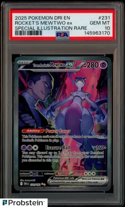 #2 2025 Pokemon Dri En Special Illustration Rare #231 Rocket's Mewtwo Ex PSA 10 - Image 1