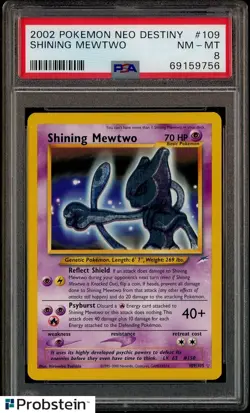 2002 Pokemon Neo Destiny #109 Shining Mewtwo PSA 8 NM-MT - Image 1