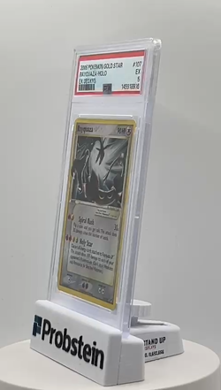 2005 Pokemon Gold Star Ex Deoxys #107 Rayquaza Holo PSA 5 EX EU Print Swirl - Image 2