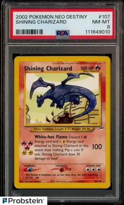 2002 Pokemon Neo Destiny #107 Shining Charizard PSA 8 NM-MT - Image 1