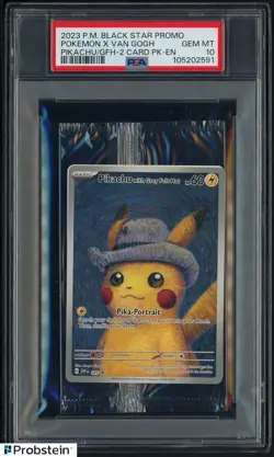 Pokemon Pikachu with Grey Felt hat Van Gogh 085 Graded Sealed Promo PSA 10 - Image 1