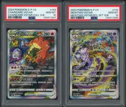 2024 Pokemon S-P S. Chinese Mewtwo & Charizard Vstar PSA 10 Sequential Set - Image 1