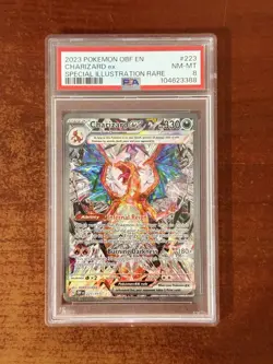 2023 Pokemon Charizard EX Special Illustration Obsidian Flames Rare PSA 8 - Image 1