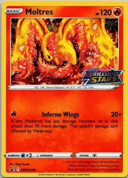 Moltres SWSH185 Promo SWSH Black Star Pokemon NM - Image 1
