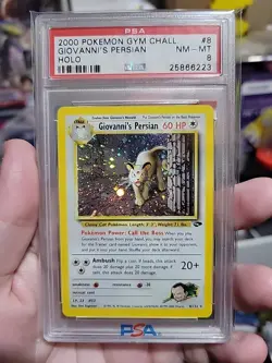 2000 Pokemon Gym Challenge Holo #8 GIOVANNI'S PERSIAN PSA 8 (See Description) - Image 1