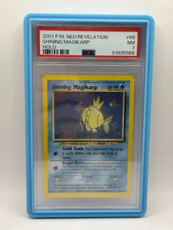 2001 Pokemon Neo Revelation #66 Shining Magikarp Holo Double SwirlU!!- PSA 7 - Image 1