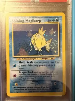 2001 Pokemon Neo Revelation #66 Shining Magikarp Holo Double SwirlU!!- PSA 7 - Image 3