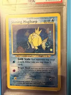 2001 Pokemon Neo Revelation #66 Shining Magikarp Holo Double SwirlU!!- PSA 7 - Image 4