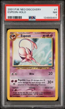 2001 POKEMON NEO DISCOVERY #1 ESPEON-HOLO PSA 7 - Image 1