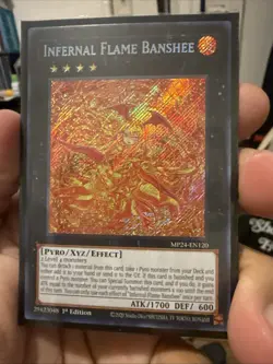 Yugioh Infernal Flame Banshee MP24-EN120 Secret Rare Misprint - Image 1