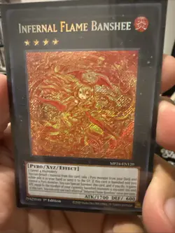 Yugioh Infernal Flame Banshee MP24-EN120 Secret Rare Misprint - Image 3