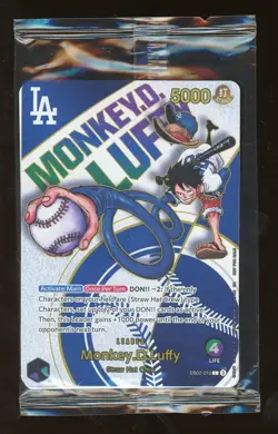 2025 ONE PIECE PROMOS DODGERS X ONE PIECE NIGHT #010 MONKEY D. LUFFY SEALED - Image 1