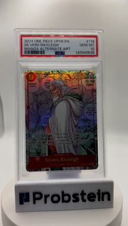 2024 One Piece OP08 EN Manga Alternate Art #118 Silvers Rayleigh PSA 10 GEM MINT - Image 2