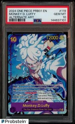 2024 One Piece PRB01 EN #119 Monkey D.Luffy Alternate Art PSA 10 GEM MINT - Image 1