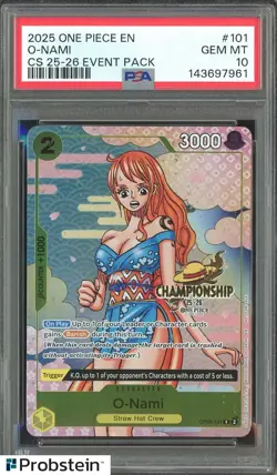 2025 One Piece EN CS 25-26 Event Pack #101 O-Nami PSA 10 GEM MINT - Image 1