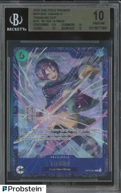 2025 One Piece Promos OP12031 Tashigi Treasure Cup Top 16 Prize BGS 10 PRISTINE - Image 1
