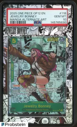 2025 One Piece OP-12 EN Manga Alternate Art #118 Jewelry Bonney PSA 10 GEM MINT - Image 1