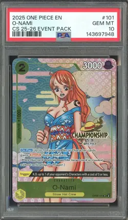 2025 One Piece EN CS 25-26 Event Pack #101 O-Nami PSA 10 GEM MINT - Image 1