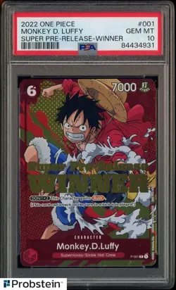2022 One Piece Super Pre-Release Winner #001 Monkey D. Luffy PSA 10 GEM MINT - Image 1