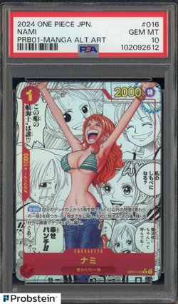 2024 One Piece Japanese PRB01 Manga Alternate Art #016 Nami PSA 10 GEM MINT - Image 1