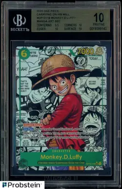 One Piece TCG Monkey D Luffy Manga OP13 BGS 10 - Image 1