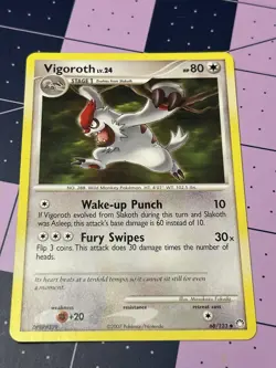 Pokemon TCG Vigoroth Regular DP 68/123 Uncommon Card Mysterious Treasures LP - Image 1