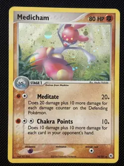 Medicham Hidden Legends Holo Rare Pokemon TCG Card 10/101 2004 - Image 1