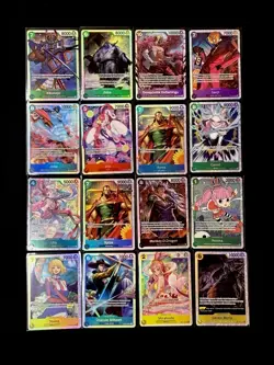Lot Of 16 - ONE PIECE - SUPER RARE CARDS (SR) Dracule Mihawk, Uta And More NM - Image 1