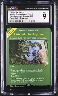 MtG - LAIR OF THE HYDRA *CGC 9* *SHOWCASE FOIL* -AFR -2021 - Image 1