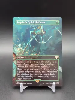 MTG Legolas's Quick Reflexes *BORDERLESS FOIL* The Lord of the Rings 493 NM - Image 1