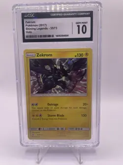 Pokemon TCG Zekrom Holo Rare Trading Card 35/73 Shining Legends CGC 10 - Image 1