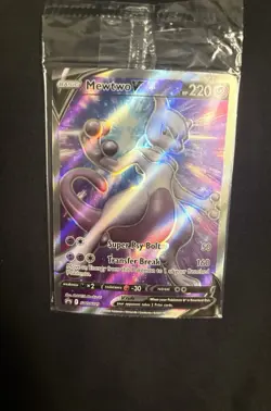 Pokemon Mewtwo V SWSH229 Sword & Shield Promo Full Art Holo 220 HP-sealed - Image 1