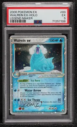 Walrein ex Holo Pokemon EX Legend Maker PSA 5 2006 - Image 1