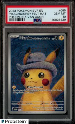 Pokemon Pikachu with Grey Felt Hat Van Gogh 085 Promo PSA 10 Graded GEM MINT - Image 1