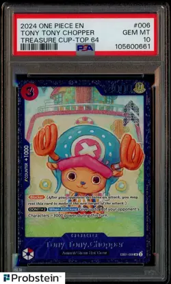 2023 One Piece Promos Tony Tony Chopper Treasure Cup Top 64 ST01-006 PSA10 - Image 1