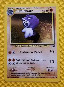 Poliwrath Holo 9/75 Unlimited Neo Discovery Pokemon Card NM - Image 1