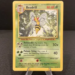 Beedrill 17/102 Base Set Rare Non-Holo Vintage Pokemon TCG Card - Image 1