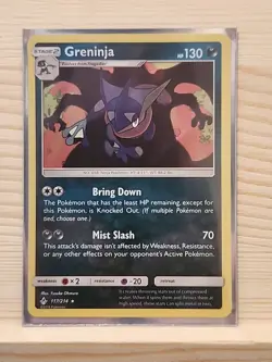 Pokemon TCG SM Unbroken Bonds Greninja Holographic Rare Card 117/214 - Image 1