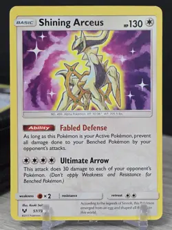 Pokemon Card TCG Shining Arceus 57/73 Shining Legends 2017 Holo Rare NM - Image 5
