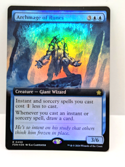 Foundations - Archmage of Rune - Creature - Rare - Fdn 450 - Borderless Foil - - Image 1