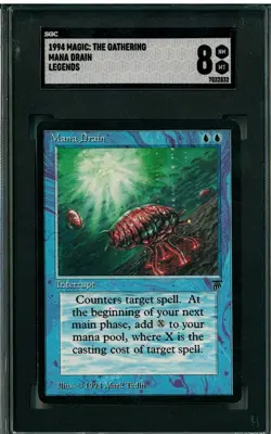 MTG Magic the Gathering ~ Legends MANA DRAIN Graded 8 SGC NM BGS English - Image 1